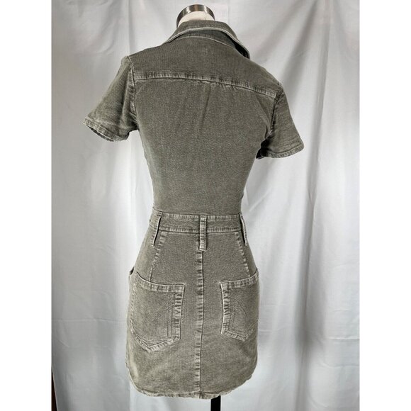 REVOLVE SHOW ME YOUR MUMU Outlaw Dress XS Sage Green Corduroy NWOT Zip Up Mini - Picture 7 of 16
